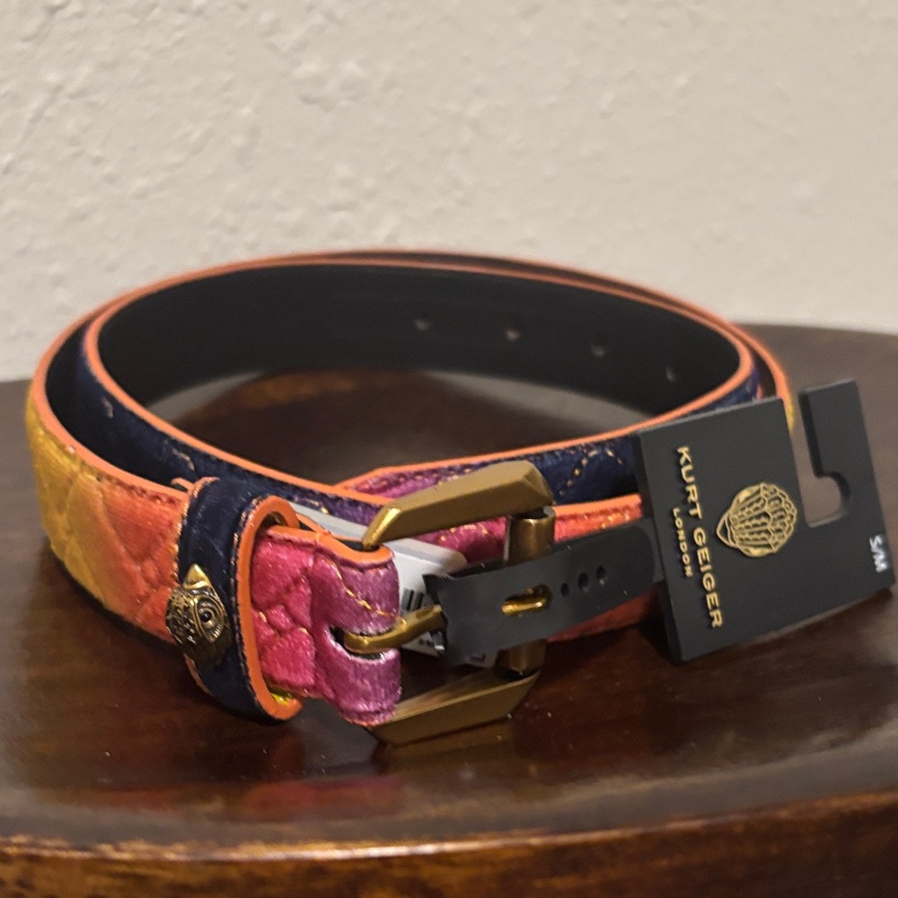 Kurt Geiger Women's Multicolor Leather Belt - Pink/Orange/Blue